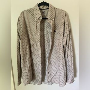 Cinch Long Sleeve Western Shirt Button Down Collar Geo Print Grey